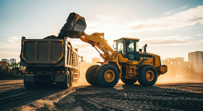 Illustrative construction machinery at work
